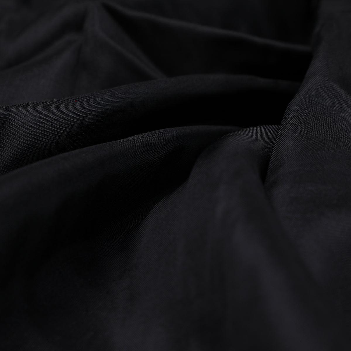 Black Colour Upada Silk Plain Dyed Fabric - FAB VOGUE Studio®