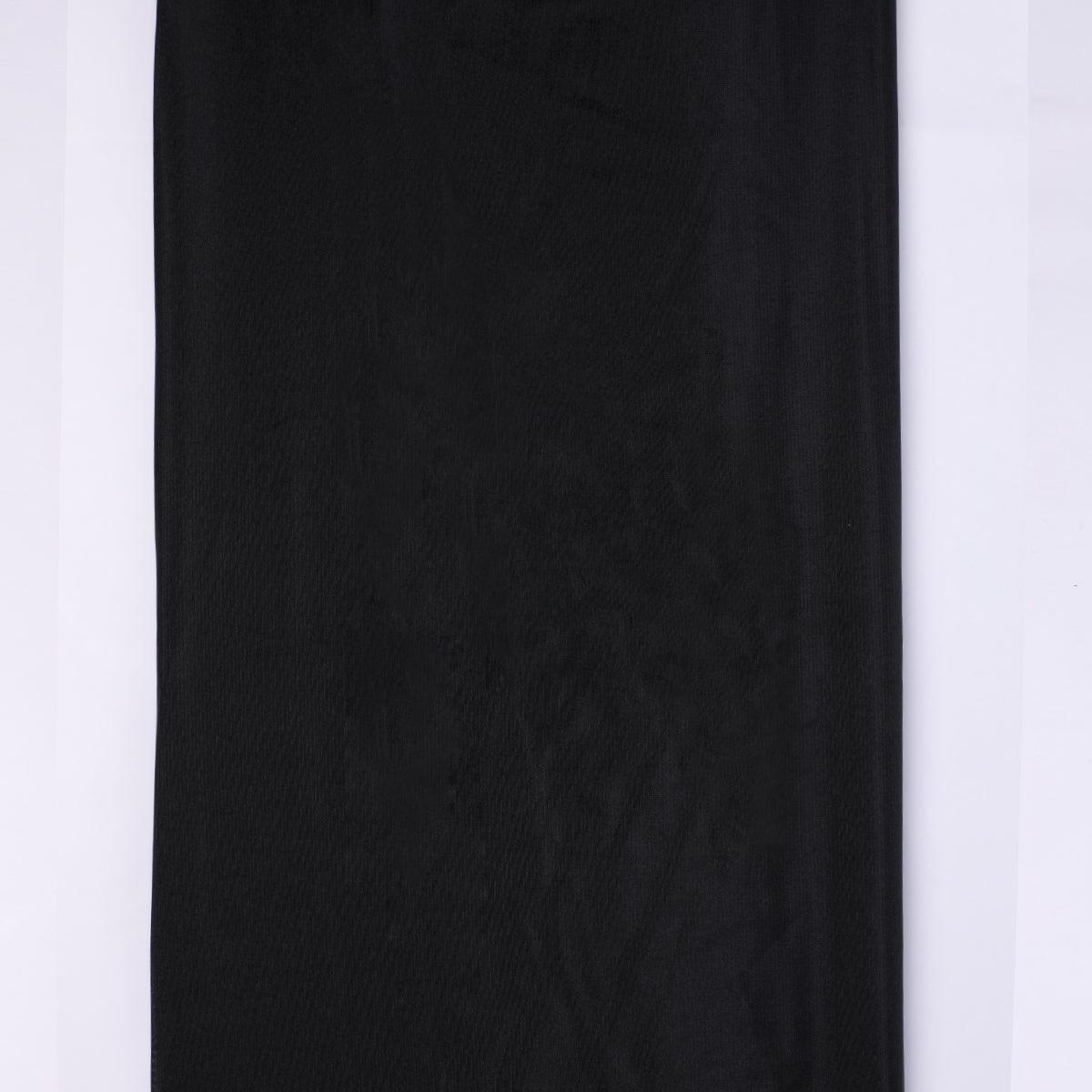 Black Colour Upada Silk Plain Dyed Fabric - FAB VOGUE Studio®