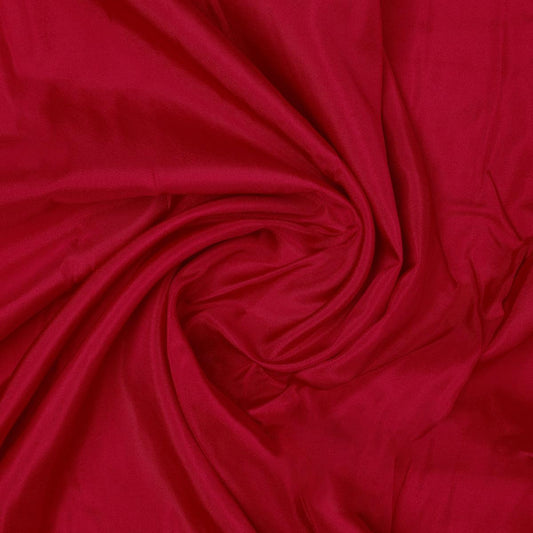 Red Colour Upada Silk Plain Dyed Fabric - FAB VOGUE Studio®