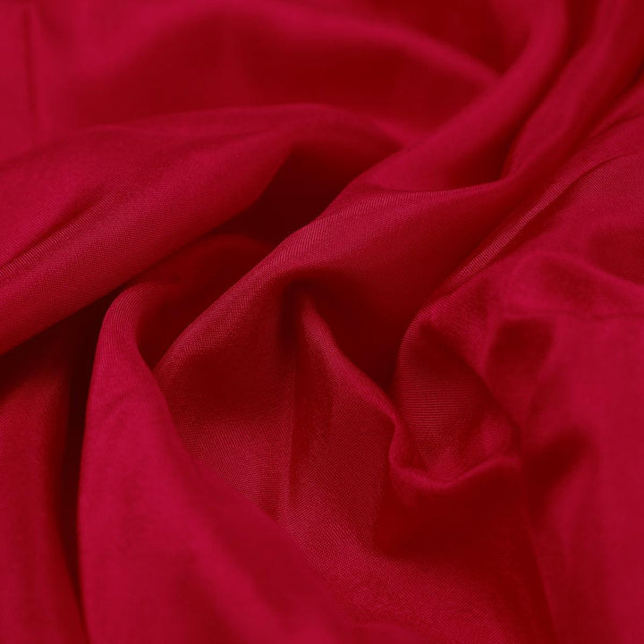 Red Colour Upada Silk Plain Dyed Fabric - FAB VOGUE Studio®