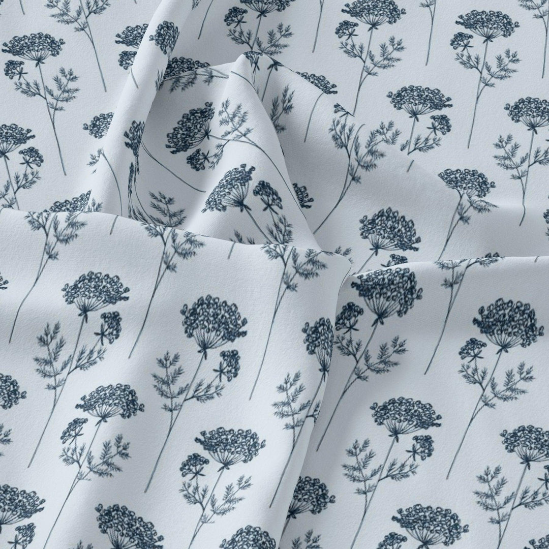 Winter Icy Flower Digital Printed Fabric - Pure Muslin - FAB VOGUE Studio®