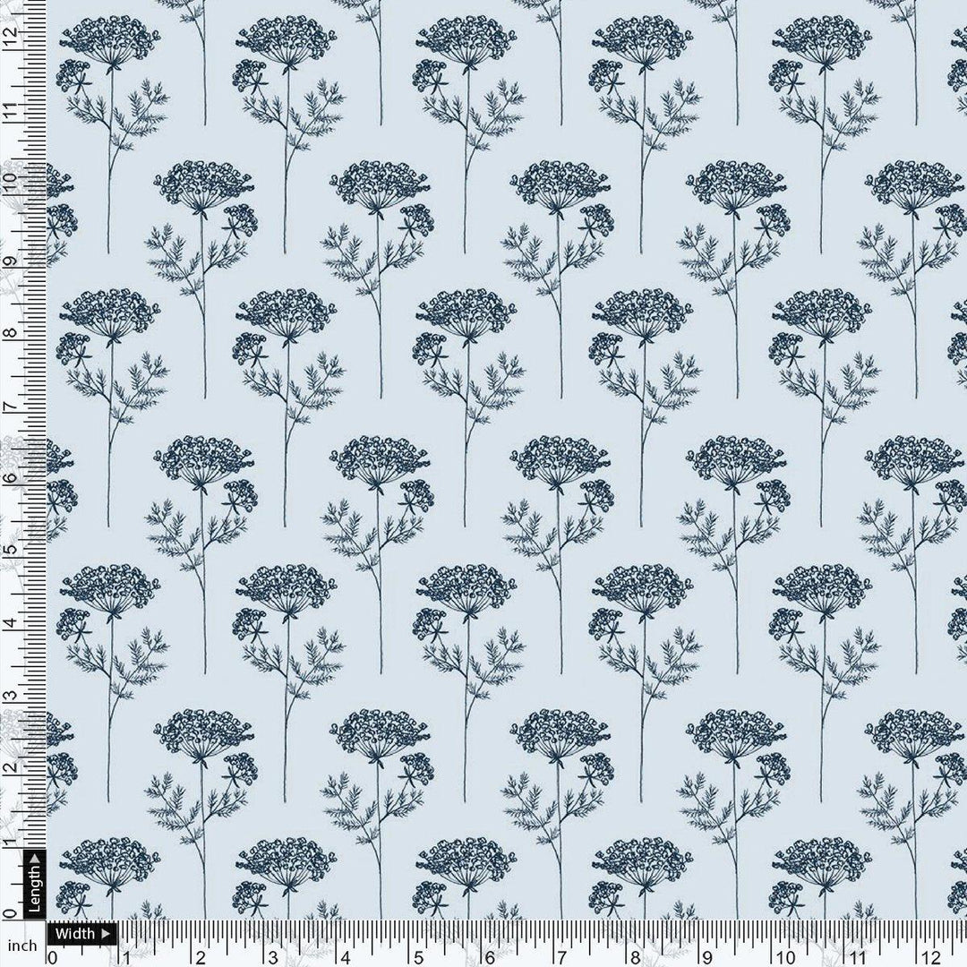 Winter Icy Flower Digital Printed Fabric - Pure Muslin - FAB VOGUE Studio®