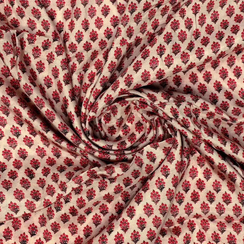 Red Flower Motif Block Digital Printed Fabric - Pure Muslin – pm 0 ma012675 110 red flower motif block digital printed fabric pure muslin 1