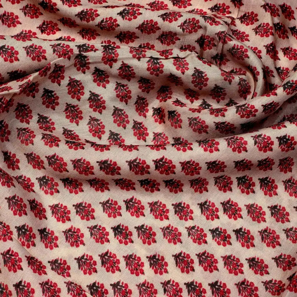 Red Flower Motif Block Digital Printed Fabric - Pure Muslin – pm 0 ma012675 110 red flower motif block digital printed fabric pure muslin 3