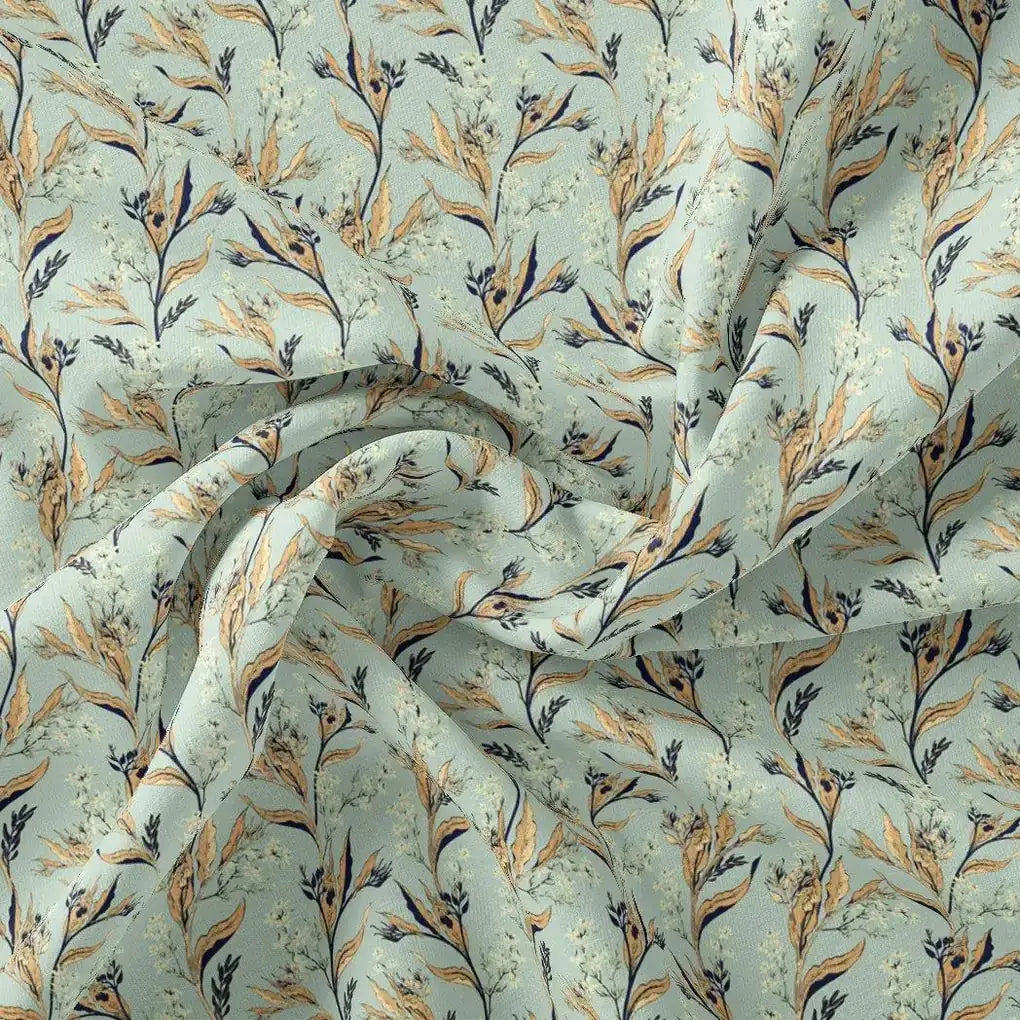Fluid Rama Crop Branch Motif Digital Printed Fabric  - Pure Muslin – pm 0 ma013667 110 fluid rama crop branch motif digital printed fabric pure muslin 1