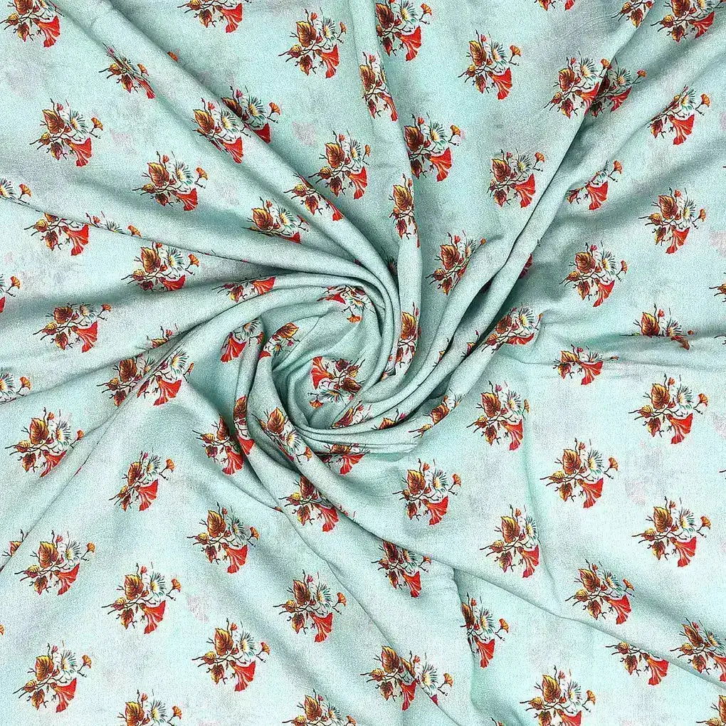 Vintage Flower Repeat Digital Printed Fabric - Pure Muslin – pm 0 ma0156 110 vintage flower repeat digital printed fabric pure muslin 1