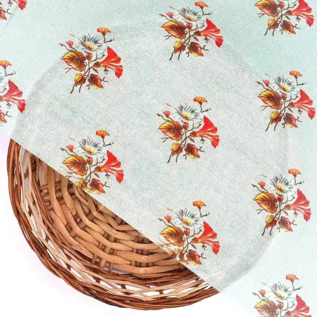 Vintage Flower Repeat Digital Printed Fabric - Pure Muslin – pm 0 ma0156 110 vintage flower repeat digital printed fabric pure muslin 2