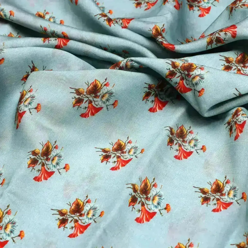 Vintage Flower Repeat Digital Printed Fabric - Pure Muslin – pm 0 ma0156 110 vintage flower repeat digital printed fabric pure muslin 3