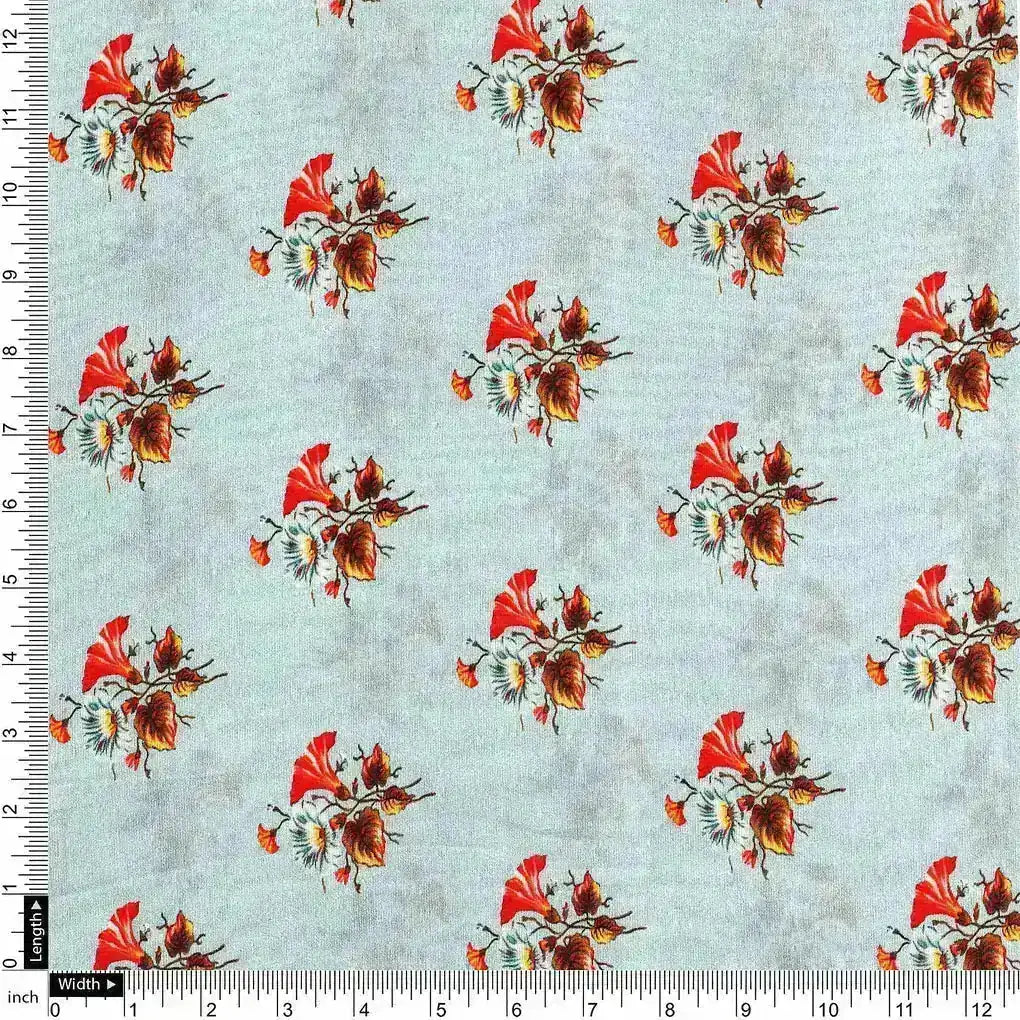 Vintage Flower Repeat Digital Printed Fabric - Pure Muslin – pm 0 ma0156 110 vintage flower repeat digital printed fabric pure muslin 4