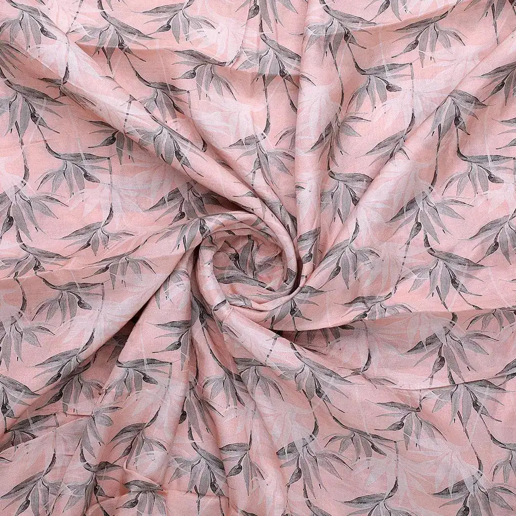 Peachpuff Leaves Pure Muslin Printed Fabric Material – pm 0 ma016633 110 peachpuff leaves pure muslin printed fabric material 1