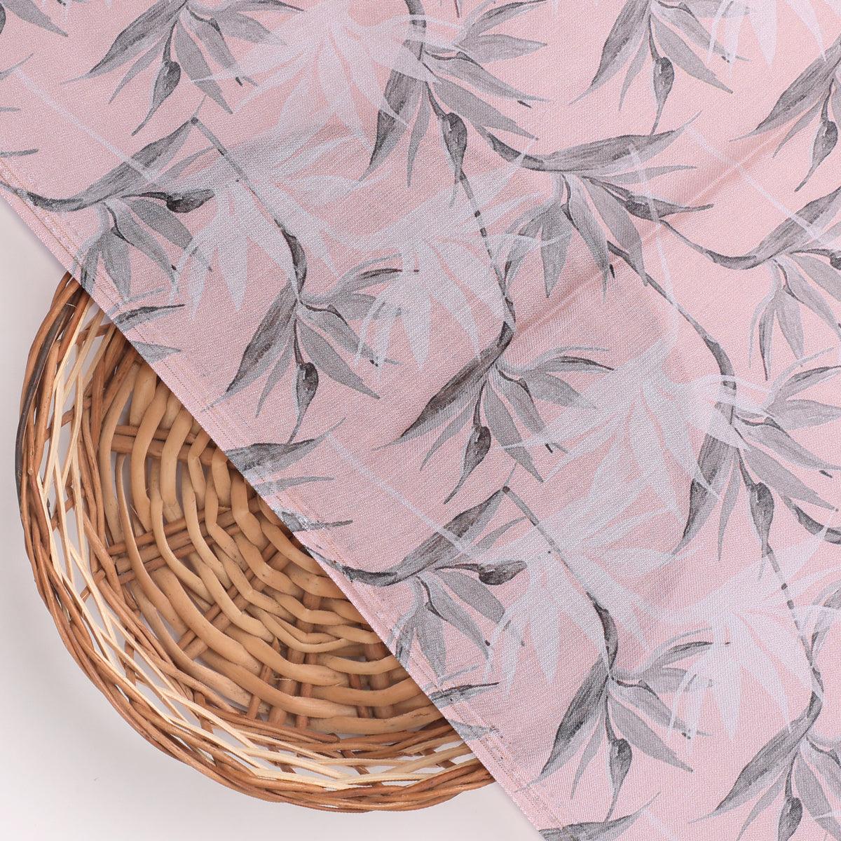 Peachpuff Leaves Pure Muslin Printed Fabric Material - FAB VOGUE Studio®