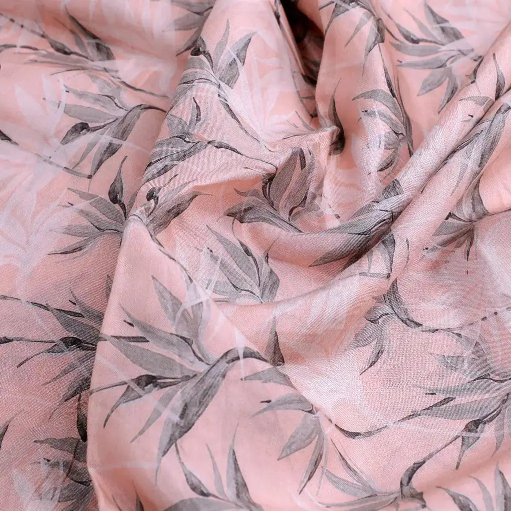 Peachpuff Leaves Pure Muslin Printed Fabric Material – pm 0 ma016633 110 peachpuff leaves pure muslin printed fabric material 3