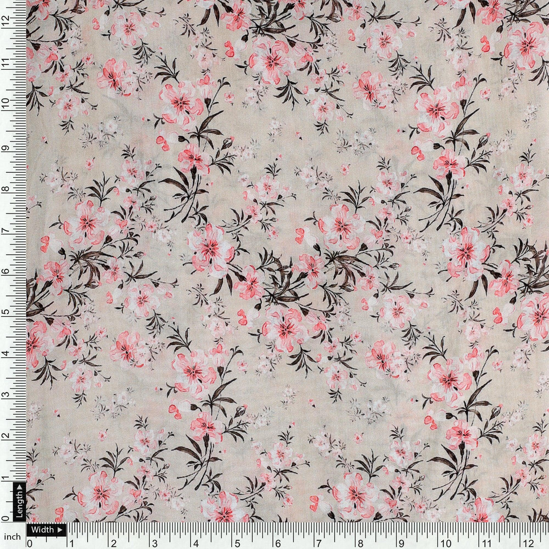 Lightgreen Floral Pure Muslin Printed Fabric Material - FAB VOGUE Studio®