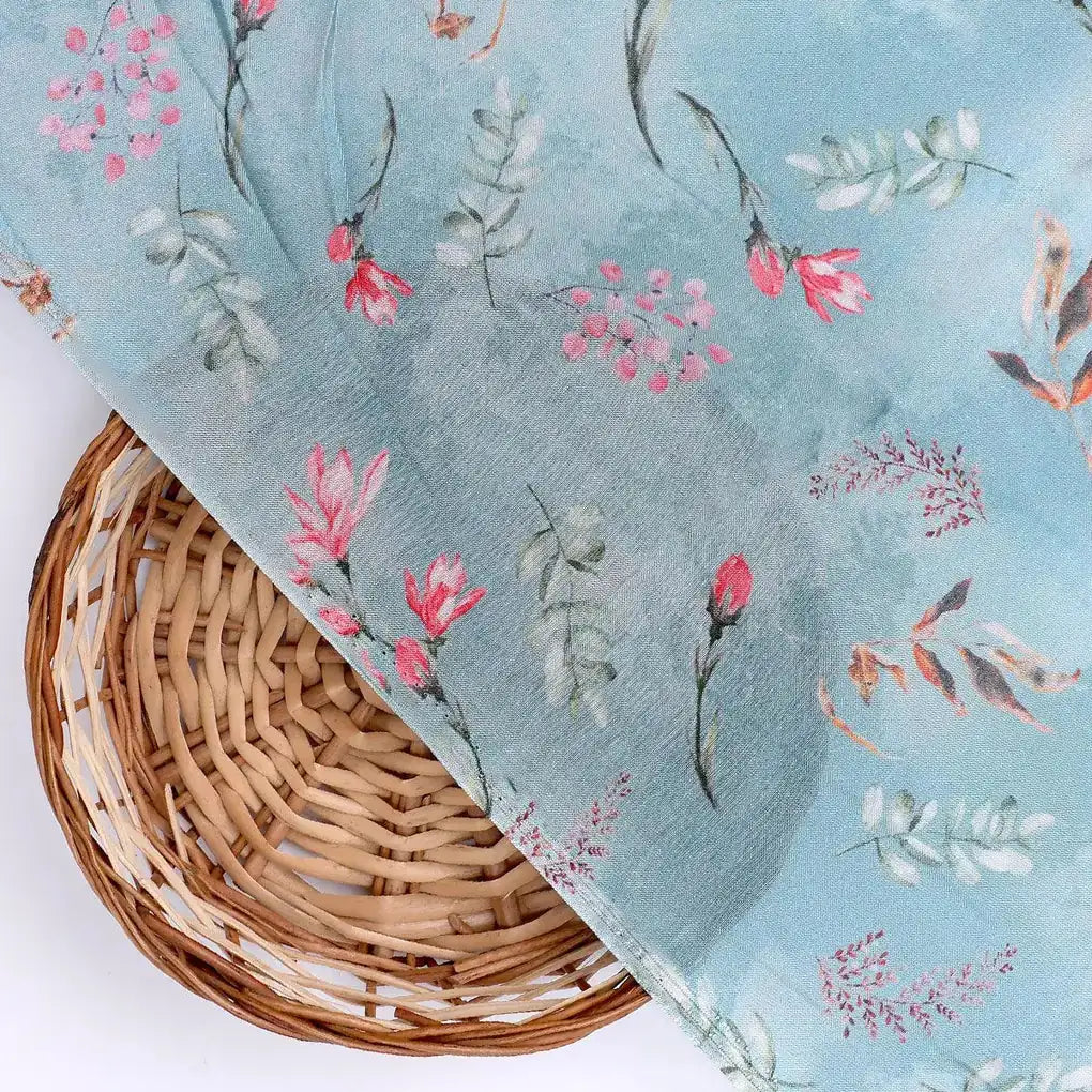 Green Leaves Pure Muslin Printed Fabric Material – pm 0 ma017728 110 green leaves pure muslin printed fabric material 2