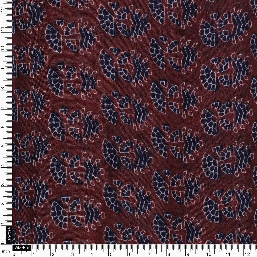 Decorative Flower Tree Redish Digital Printed Fabric - Pure Muslin – pm 0 ma0182 110 decorative flower tree redish digital printed fabric pure muslin 4
