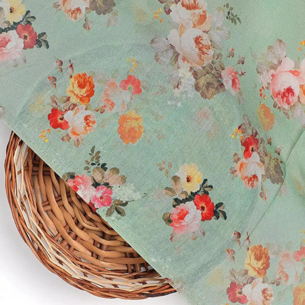Green Floral Printed Pure Muslin Fabric – pm 0 ma020443 110 green floral printed pure muslin fabric 2