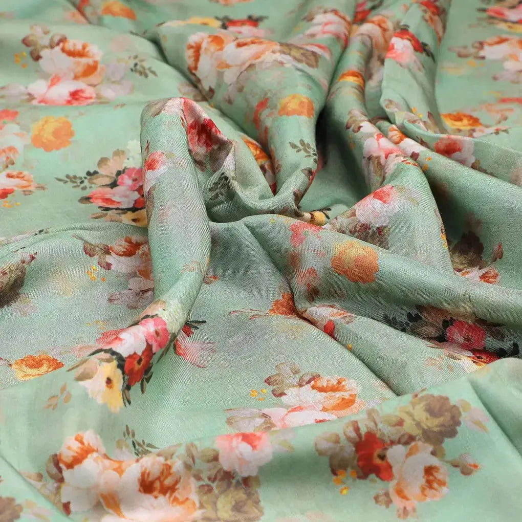 Green Floral Printed Pure Muslin Fabric – pm 0 ma020443 110 green floral printed pure muslin fabric 3