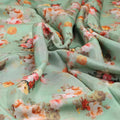 Green Floral Printed Pure Muslin Fabric – pm 0 ma020443 110 green floral printed pure muslin fabric 3