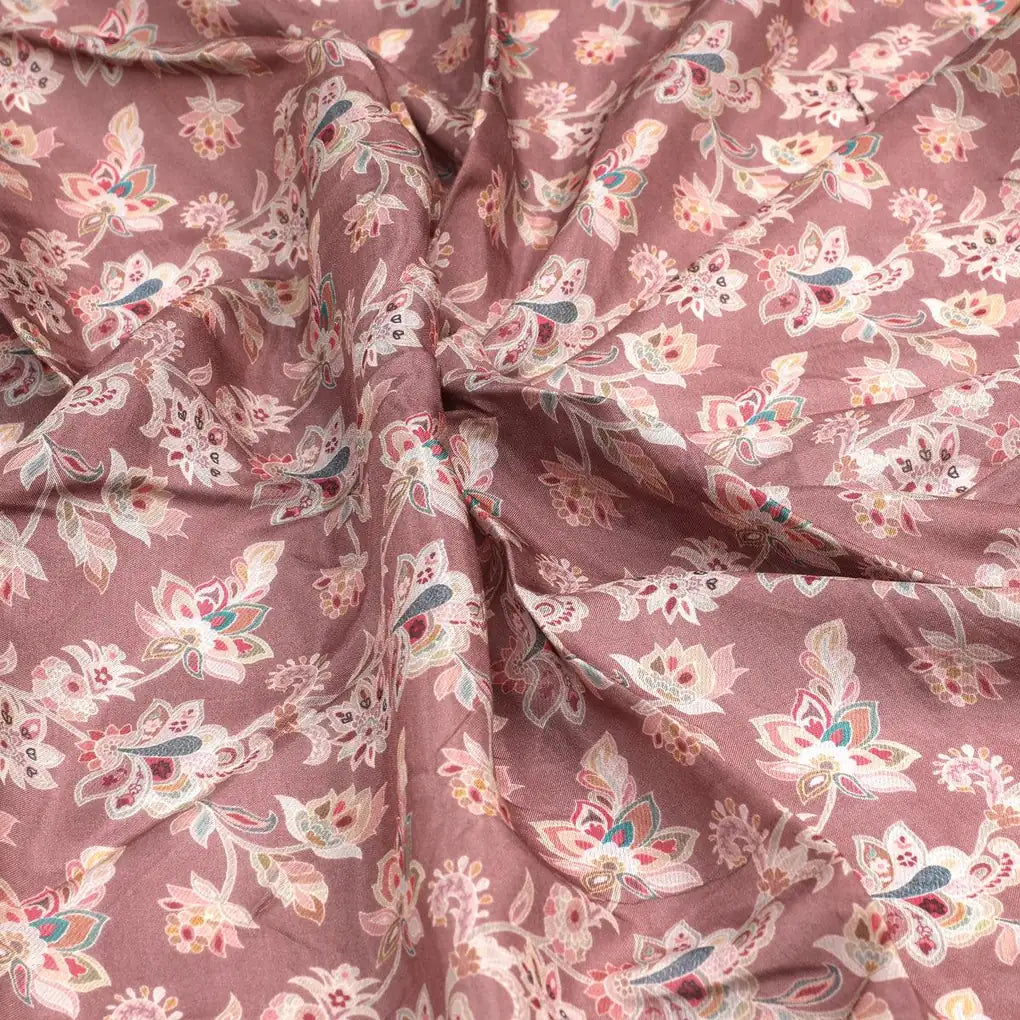 Brown Jacobean Pure Muslin Printed Fabric Material – pm 0 ma020499 110 brown jacobean pure muslin printed fabric material 3