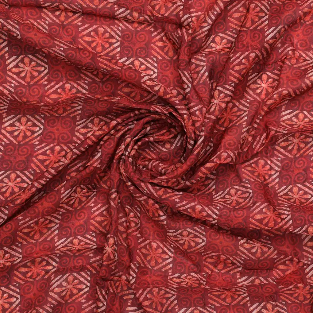 Darkred Abstract Pure Muslin Printed Fabric Material – pm 0 ma021164 110 darkred abstract pure muslin printed fabric material 1