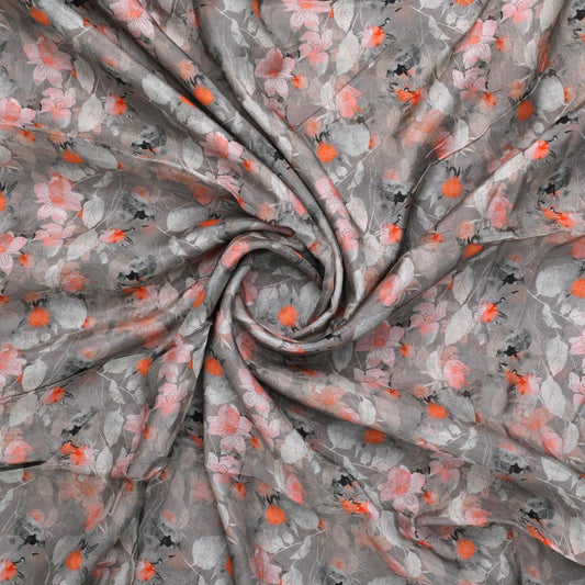 Light Pink Floral Pure Muslin Printed Fabric Material - FAB VOGUE Studio®