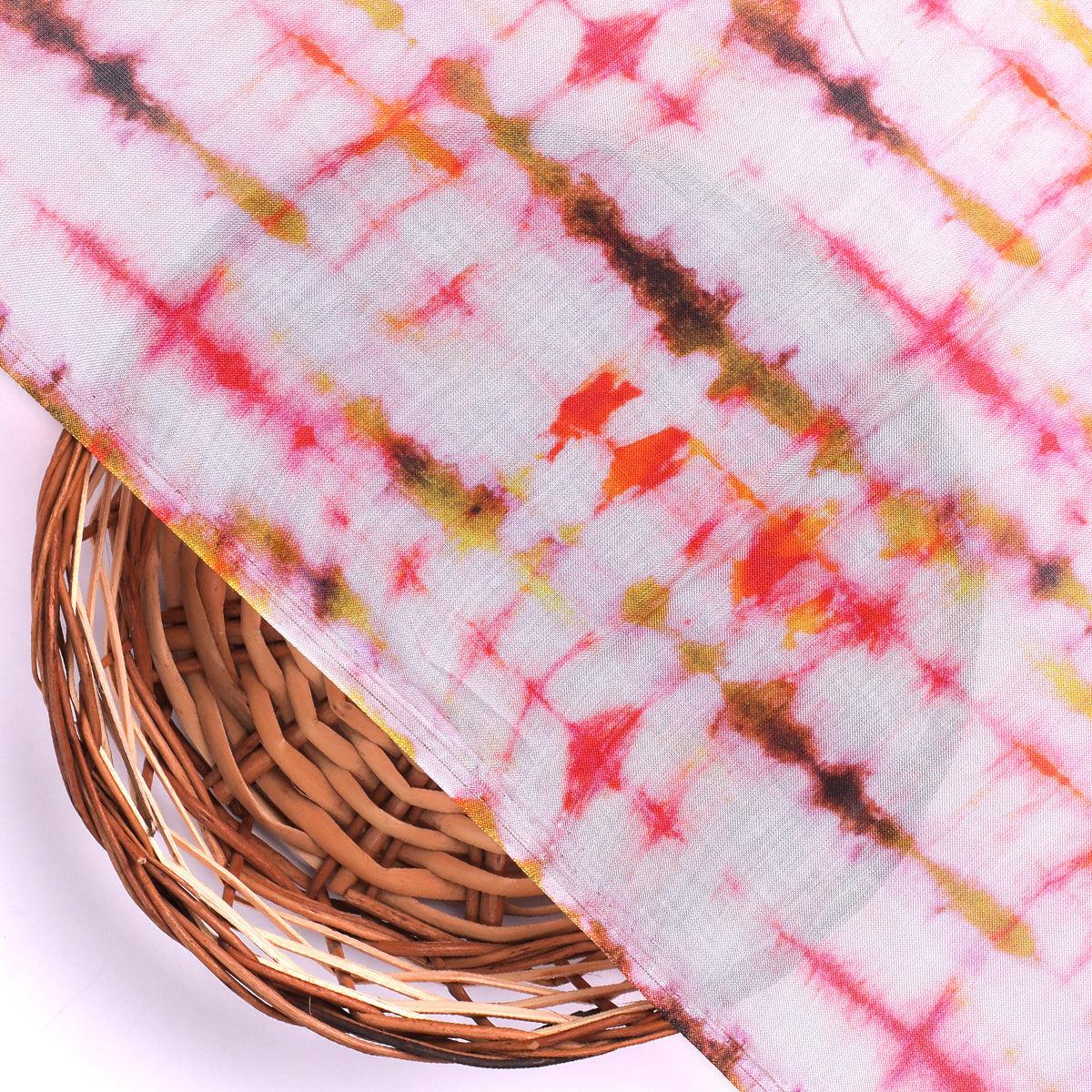 Pink Decorative Pure Muslin Printed Fabric Material - FAB VOGUE Studio®