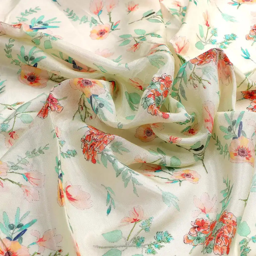 Light green Leaves Pure Muslin Printed Fabric Material – pm 0 ma021970 110 lightgoldenrodyellow leaves pure muslin printed fabric material 3