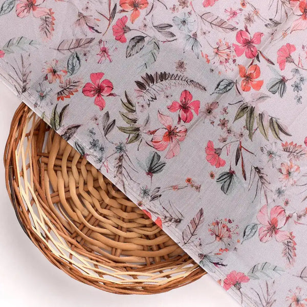 Red Floral Pure Muslin Printed Fabric Material – pm 0 ma021988 110 red floral pure muslin printed fabric material 2 - alternate view