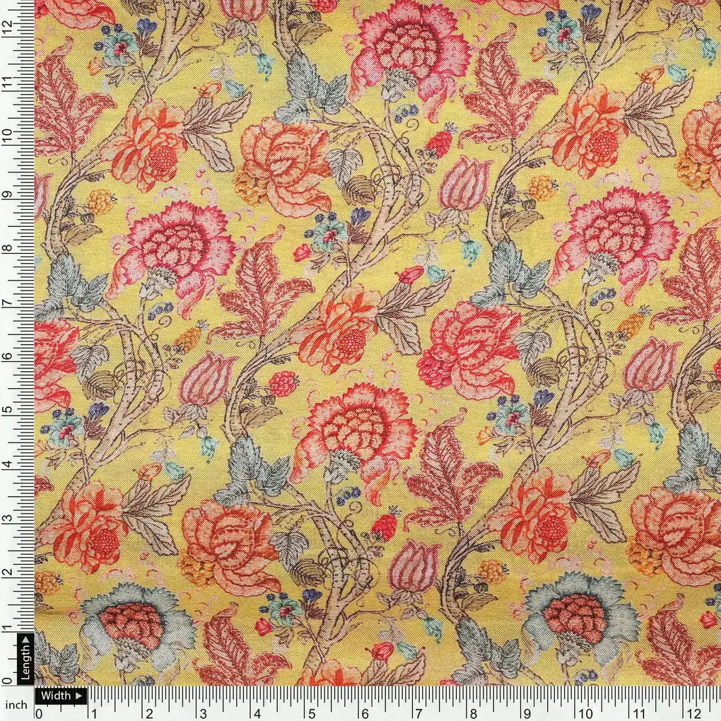 Darkolivegreen Jacobean Pure Muslin Printed Fabric Material – pm 0 ma021993p1 110 darkolivegreen jacobean pure muslin printed fabric material 4