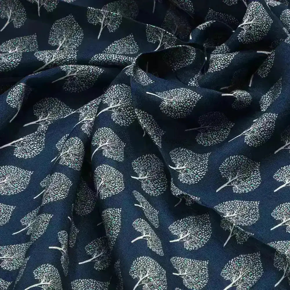 Stylized Mepal Leaf Motif Digital Printed Fabric - Pure Muslin – pm 0 ma02999 110 stylized mepal leaf motif digital printed fabric pure muslin 3