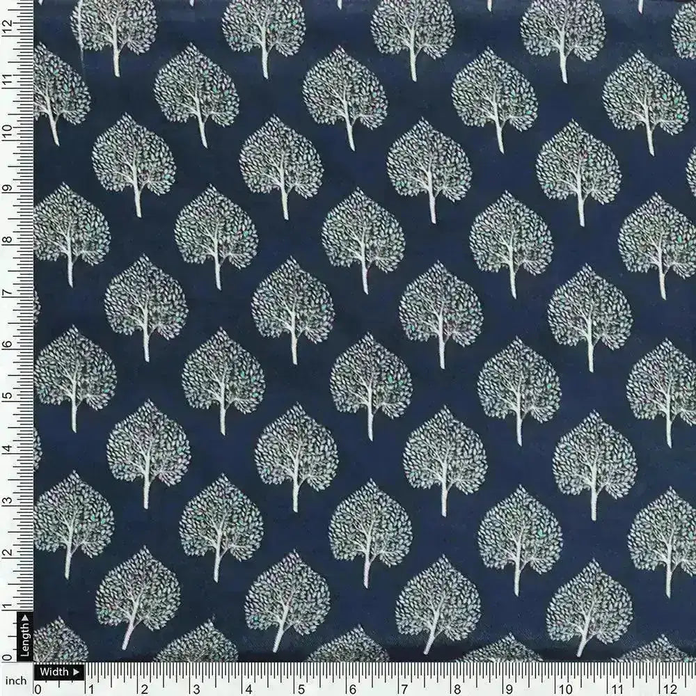 Stylized Mepal Leaf Motif Digital Printed Fabric - Pure Muslin – pm 0 ma02999 110 stylized mepal leaf motif digital printed fabric pure muslin 4