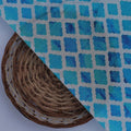 Blue Lattice Lovely Seamless Digital Printed Fabric - Pure Muslin – pm 0 ma0314p3 110 blue lattice lovely seamless digital printed fabric pure muslin 2