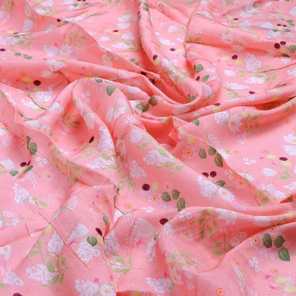 Disty Print On Peach Digital Printed Fabric - Pure Muslin – pm 0 ma04390 110 disty print on peach digital printed fabric pure muslin 3
