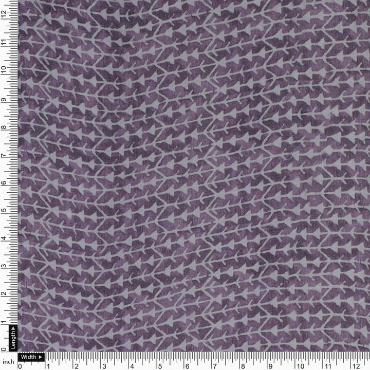 Seamless Link Abstract With Old Lavender Digital Printed Fabric - Pure Muslin - FAB VOGUE Studio®