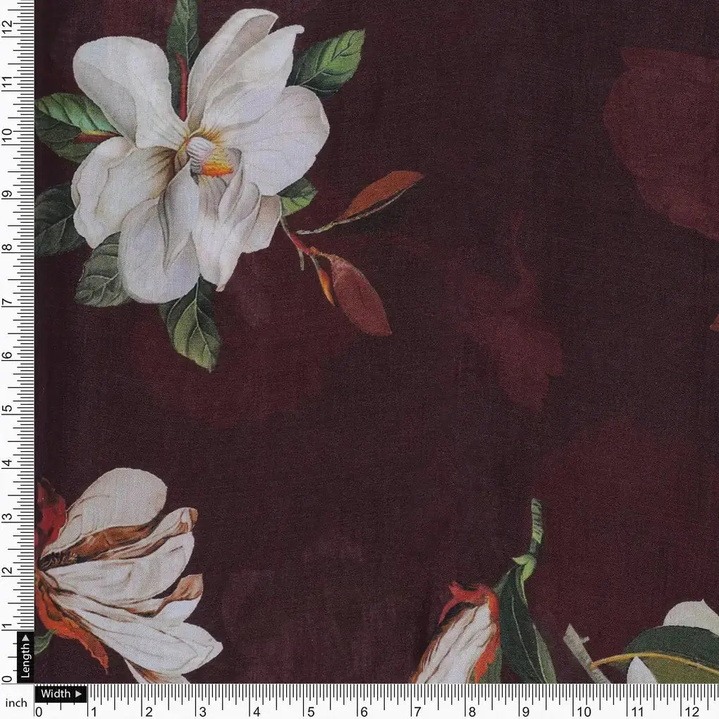 Big White Flower Repeat Digital Printed Fabric - Pure Muslin – pm 0 ma05154 110 big white flower repeat digital printed fabric pure muslin 3