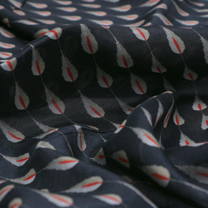 Feather Stripes Digital Printed Fabric - Pure Muslin - FAB VOGUE Studio®