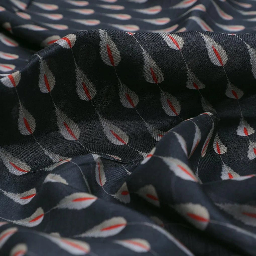 Feather Stripes Digital Printed Fabric - Pure Muslin – pm 0 ma05232 110 feather stripes digital printed fabric pure muslin 3