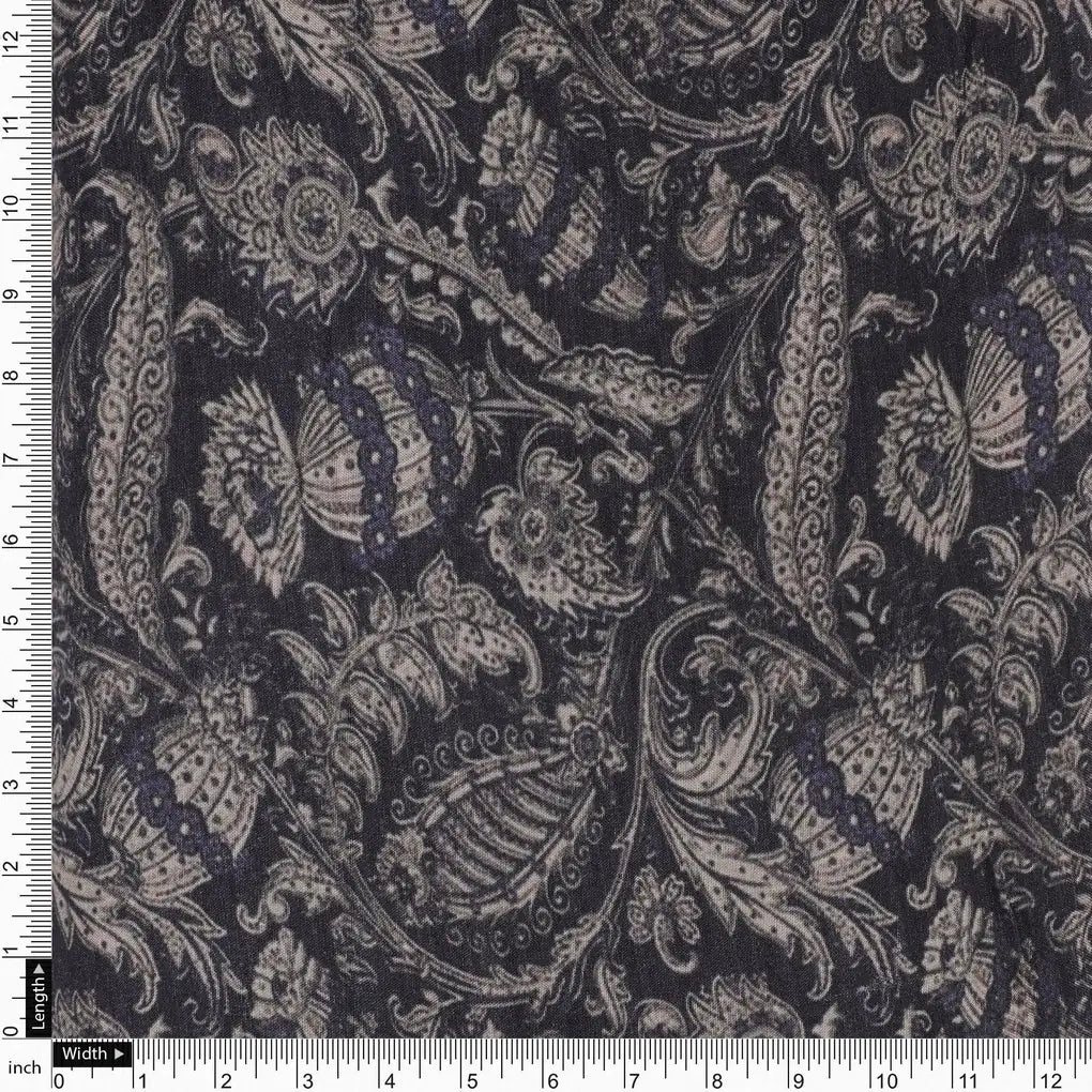 Brown Paisley Seamless Digital Printed Fabric - Pure Muslin – pm 0 ma06308 110 brown paisley seamless digital printed fabric pure muslin 4