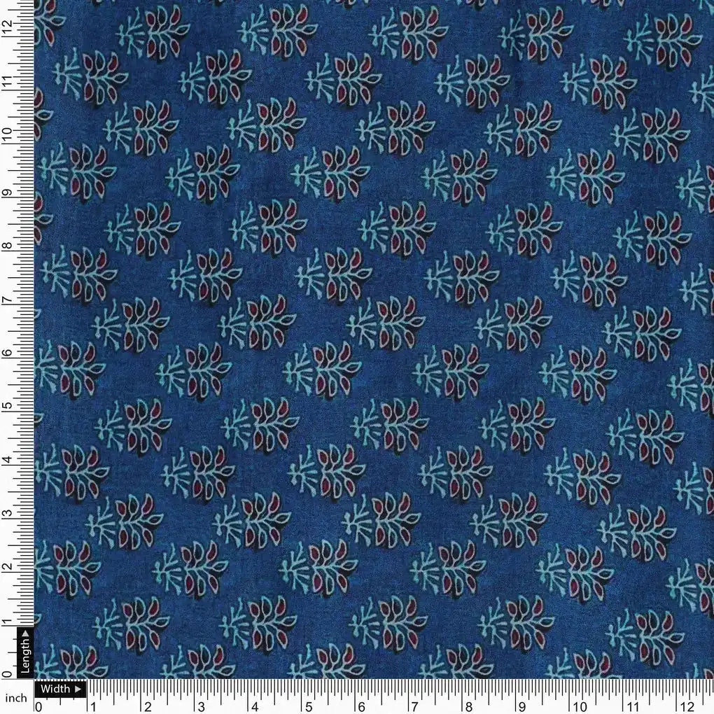 Lovely Blue Port Tree Leaves Digital Printed Fabric - Pure Muslin – pm 0 ma0669 110 lovely blue port tree leaves digital printed fabric pure muslin 4