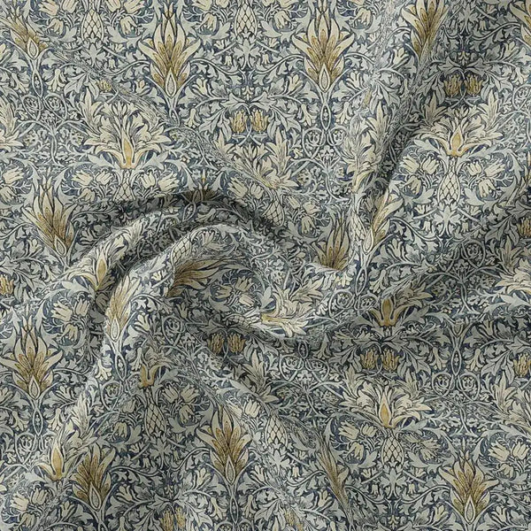 Damask Patterns On Yukon Gold Digital Printed Fabric - Pure Muslin – pm 0 ta 05997p2 151 damask patterns on yukon gold digital printed fabric pure muslin 1