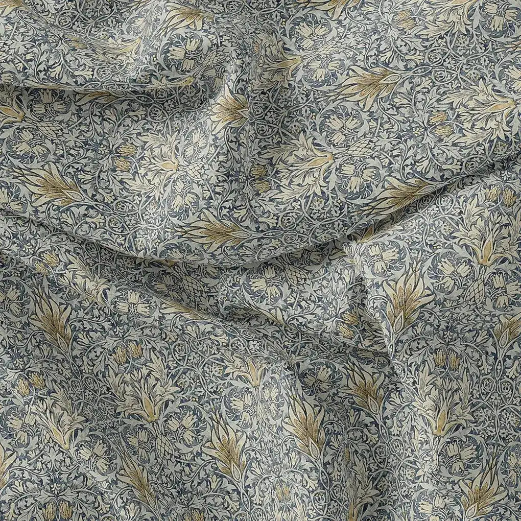 Damask Patterns On Yukon Gold Digital Printed Fabric - Pure Muslin – pm 0 ta 05997p2 151 damask patterns on yukon gold digital printed fabric pure muslin 2