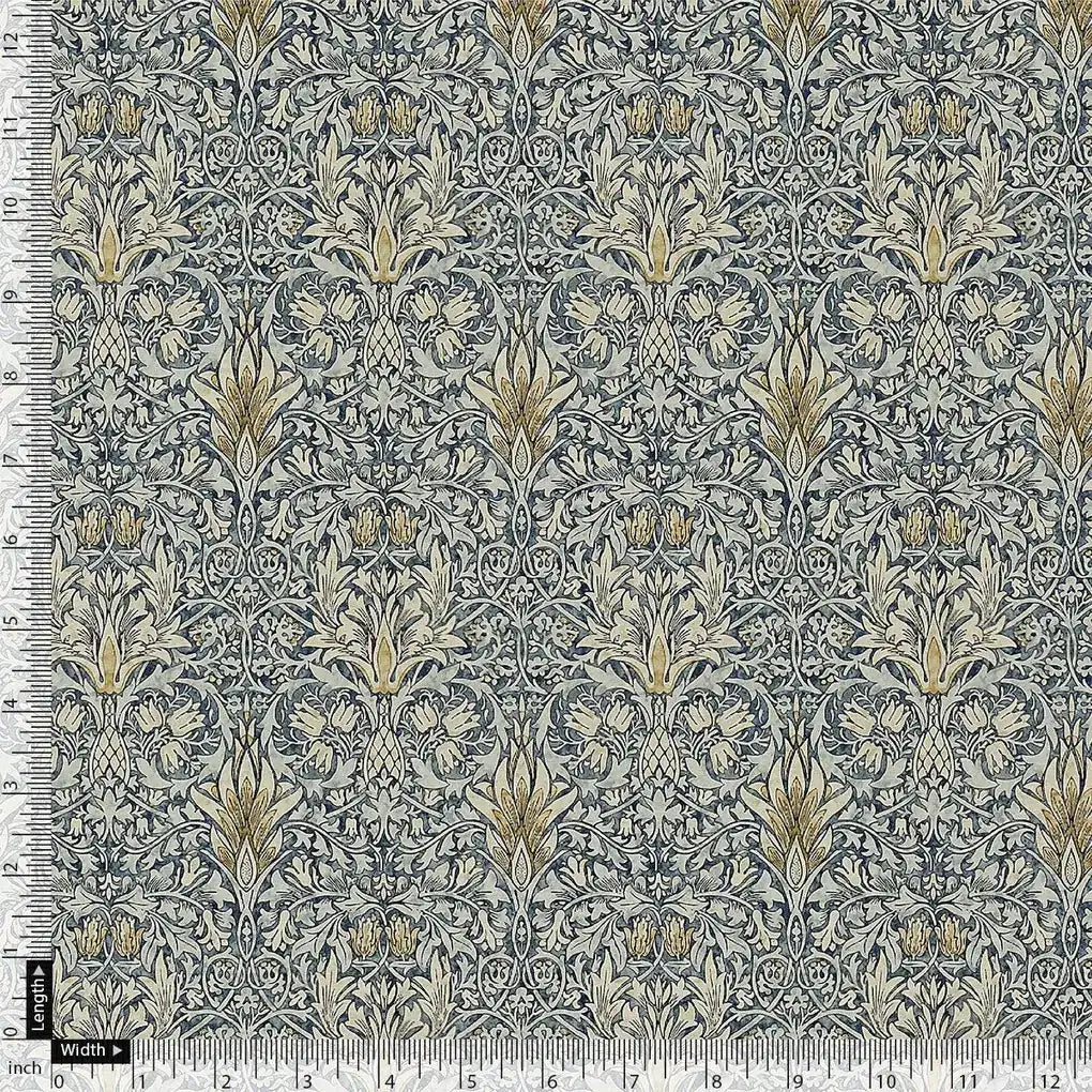 Damask Patterns On Yukon Gold Digital Printed Fabric - Pure Muslin – pm 0 ta 05997p2 151 damask patterns on yukon gold digital printed fabric pure muslin 4