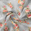 Bright Vintage Pink With Orange Rose Digital Printed Fabric - Pure Muslin – pm 0 ta 06446 110 bright vintage pink with orange rose digital printed fabric pure muslin 1