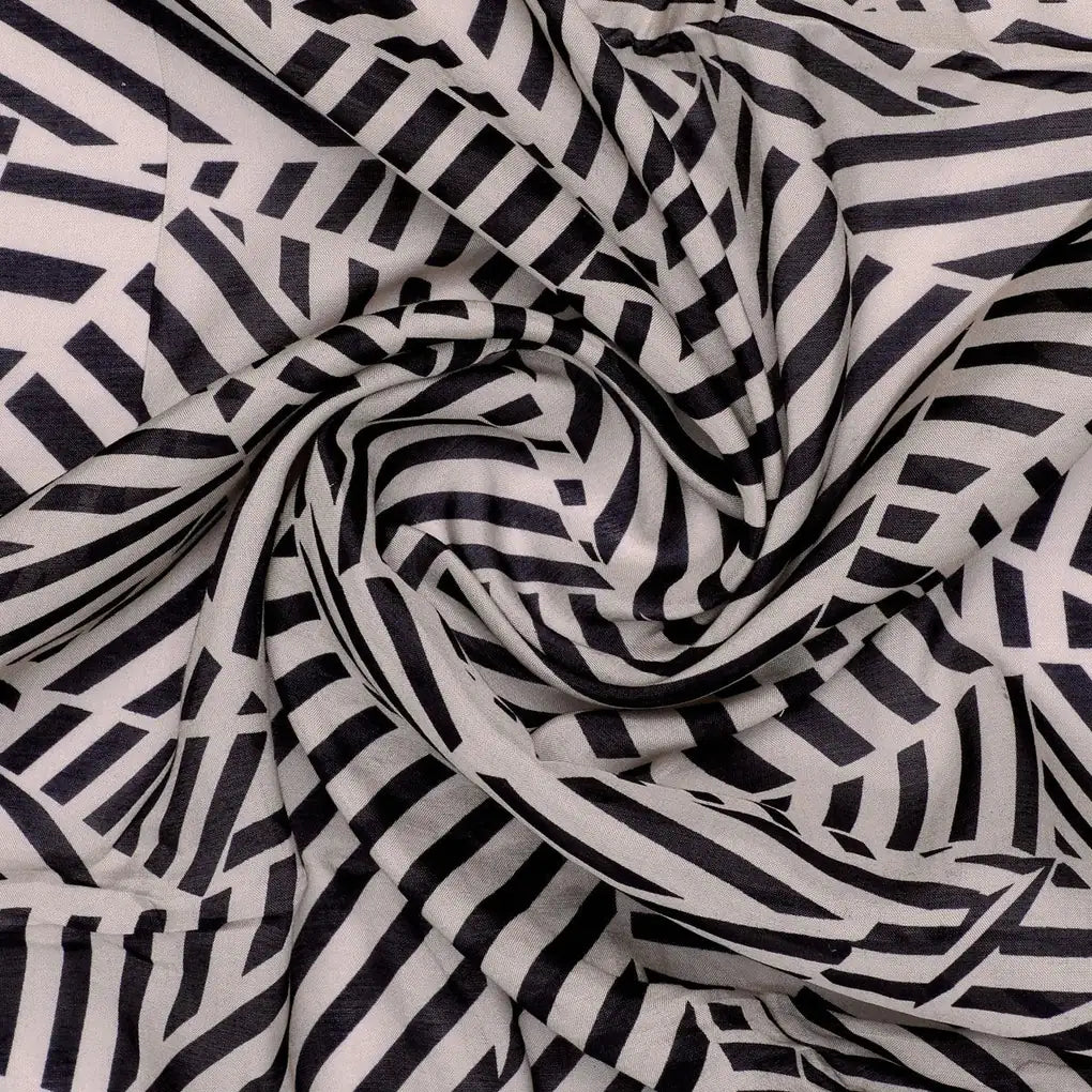 Attractive Black Strips With Bone Colour Digital Printed Fabric - Pure Muslin – pm 0 ta0078 110 attractive black strips with bone colour digital printed fabric pure muslin 1