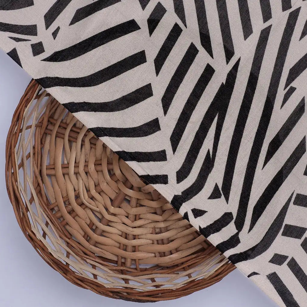 Attractive Black Strips With Bone Colour Digital Printed Fabric - Pure Muslin – pm 0 ta0078 110 attractive black strips with bone colour digital printed fabric pure muslin 2
