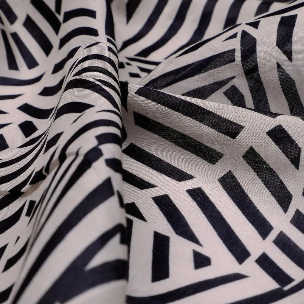Attractive Black Strips With Bone Colour Digital Printed Fabric - Pure Muslin – pm 0 ta0078 110 attractive black strips with bone colour digital printed fabric pure muslin 3