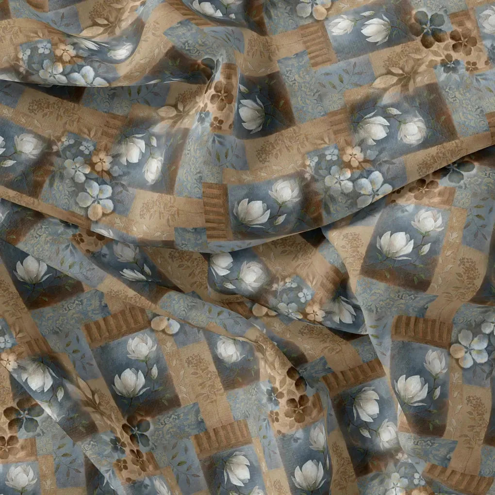 Vintage Bright White Flower With Cool Pattern Digital Printed Fabric - Pure Muslin – pm 0 ta0086pm1 151 vintage bright white flower with cool pattern digital printed fabric pure muslin 3