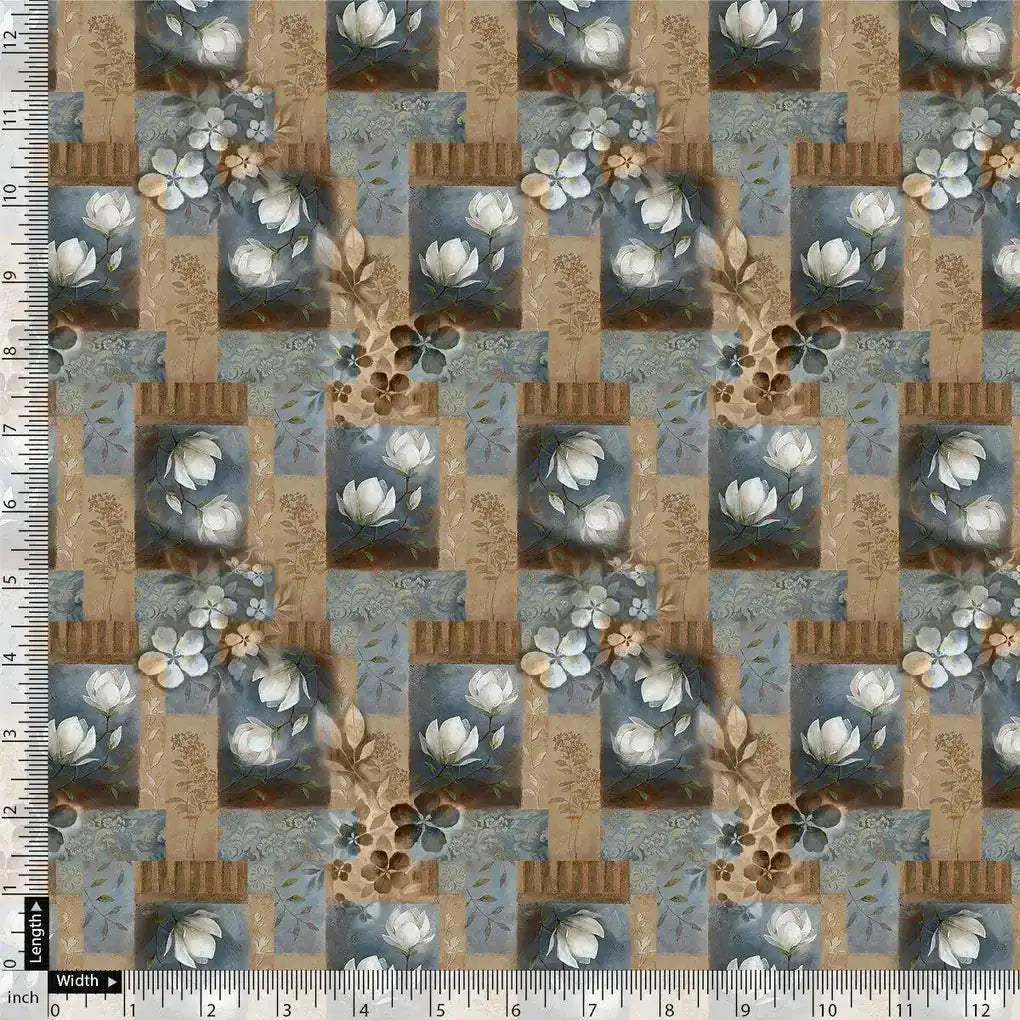 Vintage Bright White Flower With Cool Pattern Digital Printed Fabric - Pure Muslin – pm 0 ta0086pm1 151 vintage bright white flower with cool pattern digital printed fabric pure muslin 4