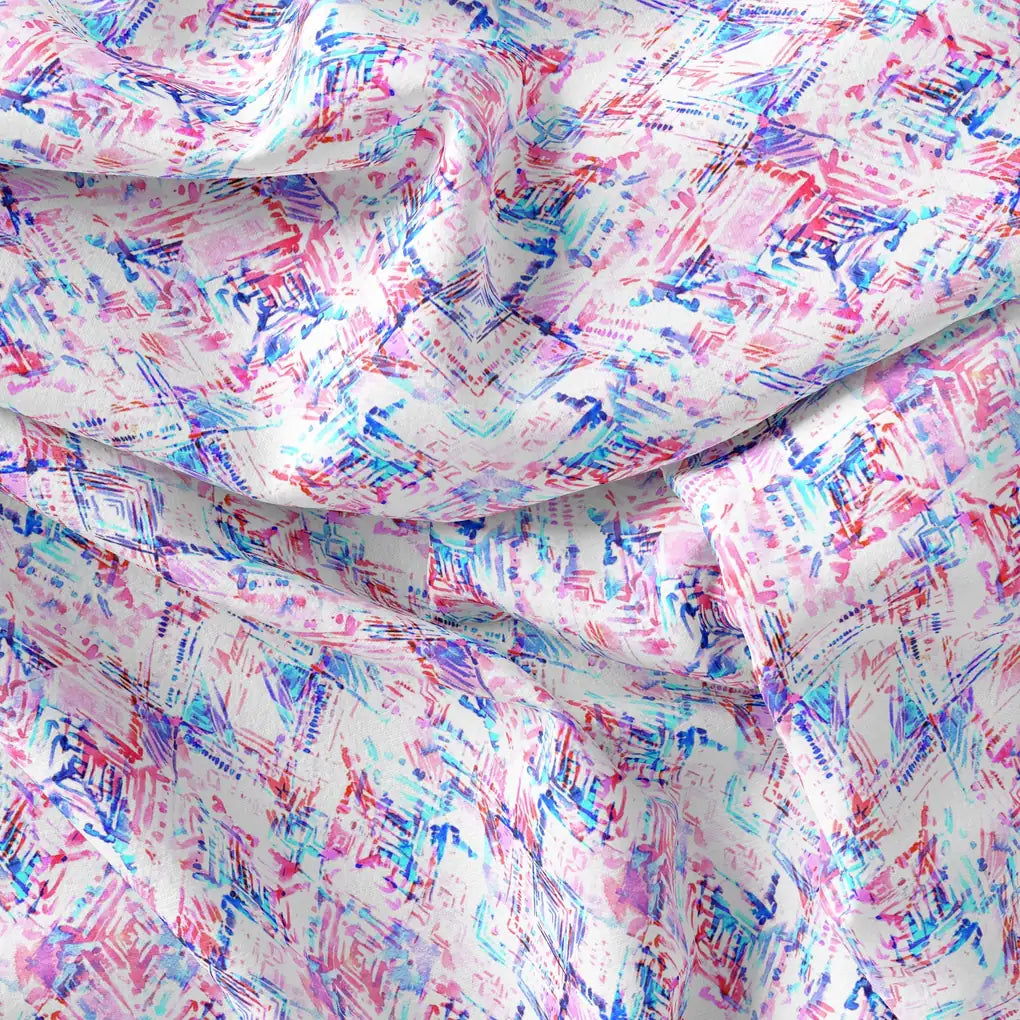 Geometric Colourful Water paint Digital Printed Fabric - Pure Muslin – pm 0 ta0104 110 geometric colourful water paint digital printed fabric pure muslin 3