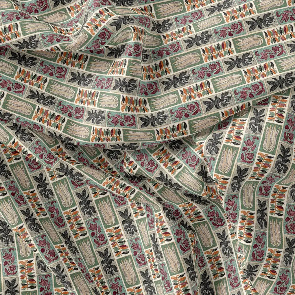Funky Jungle Flower Vintage Digital Printed Fabric - Pure Muslin – pm 0 ta0137 151 funky jungle flower vintage digital printed fabric pure muslin 3